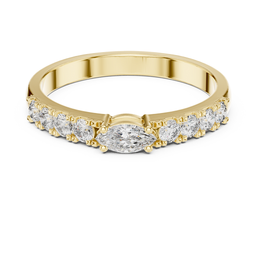 Bezel Marquise Multi-Stone Stackable Band