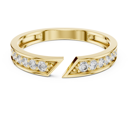 Angled Bypass Channel-Set Open Diamond Band
