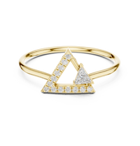 Trillion Bezel & Pavé Delta Geometric Ring