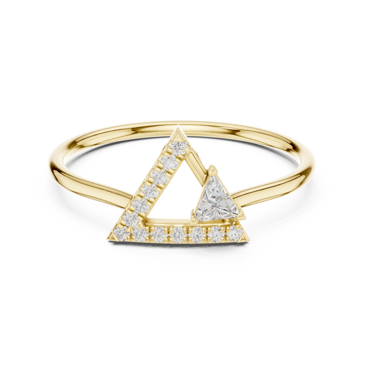 Trillion Bezel & Pavé Delta Geometric Ring