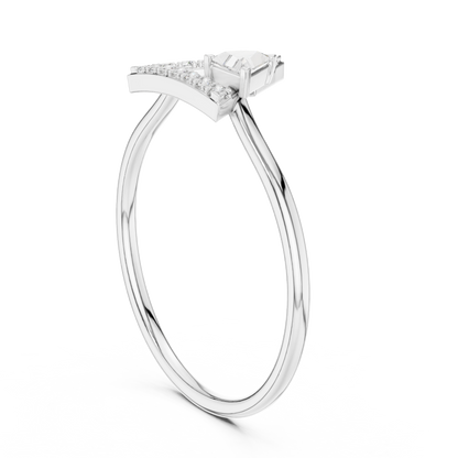 Trillion Bezel & Pavé Delta Geometric Ring