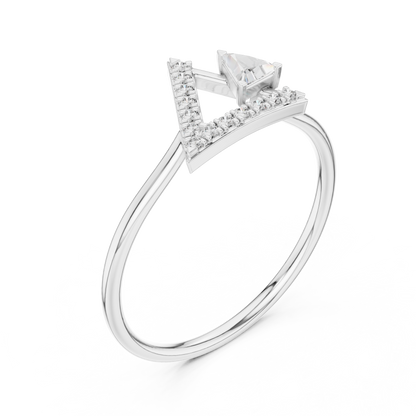 Trillion Bezel & Pavé Delta Geometric Ring