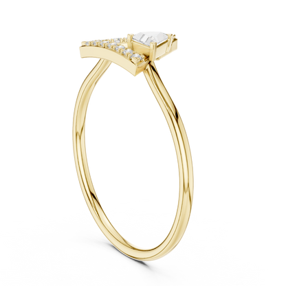 Trillion Bezel & Pavé Delta Geometric Ring
