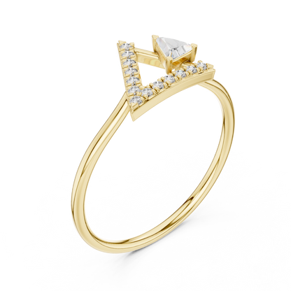 Trillion Bezel & Pavé Delta Geometric Ring