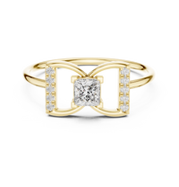 Princess-Cut Diamond Butterfly Geometric Pavé Ring