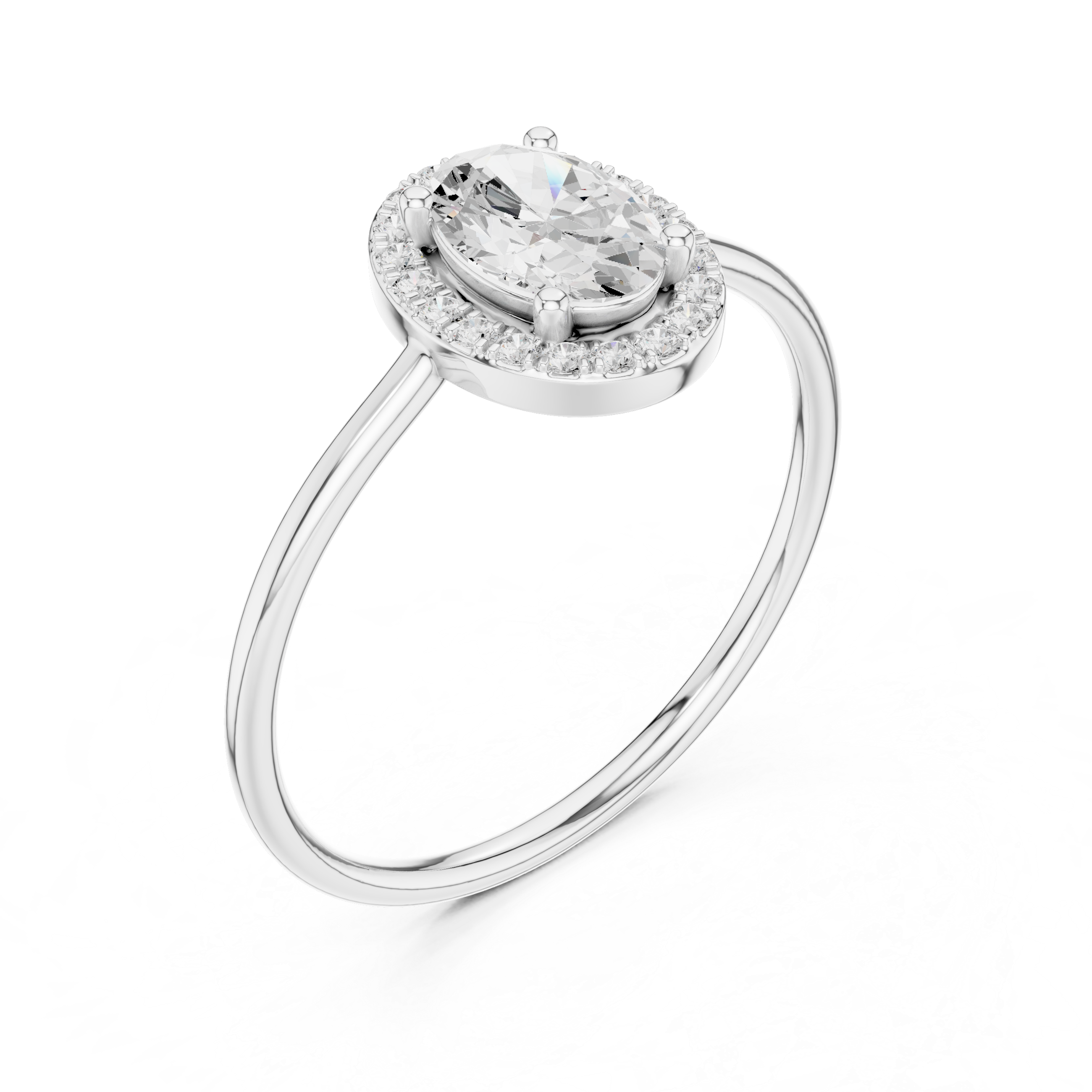 Classic Oval Halo Engagement Ring