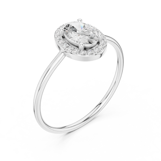 Classic Oval Halo Engagement Ring