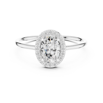 Classic Oval Halo Engagement Ring