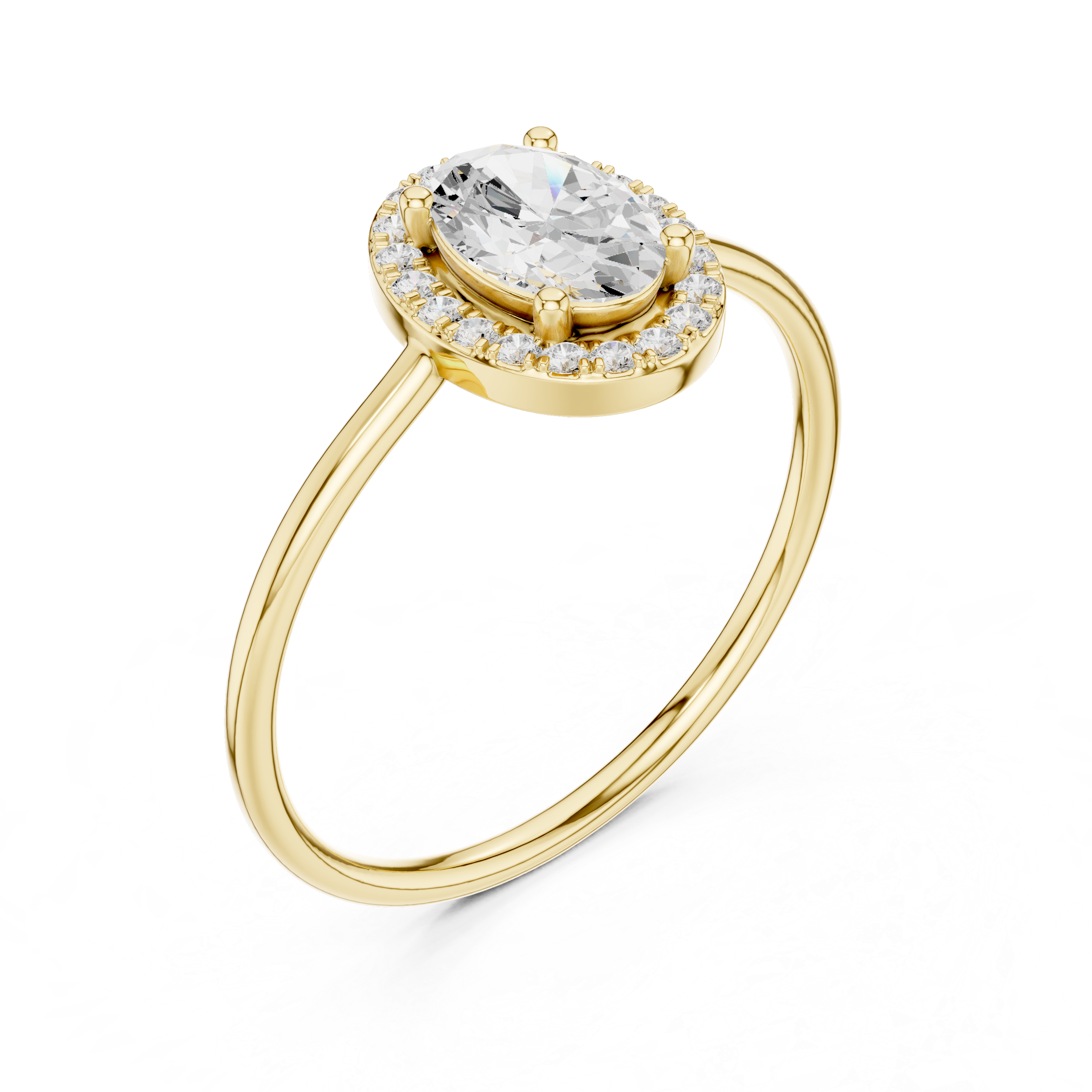 Classic Oval Halo Engagement Ring