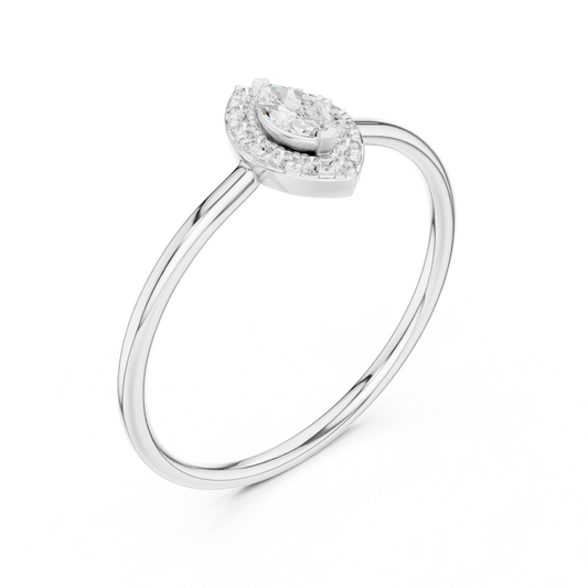 Petite Marquise Halo Ring