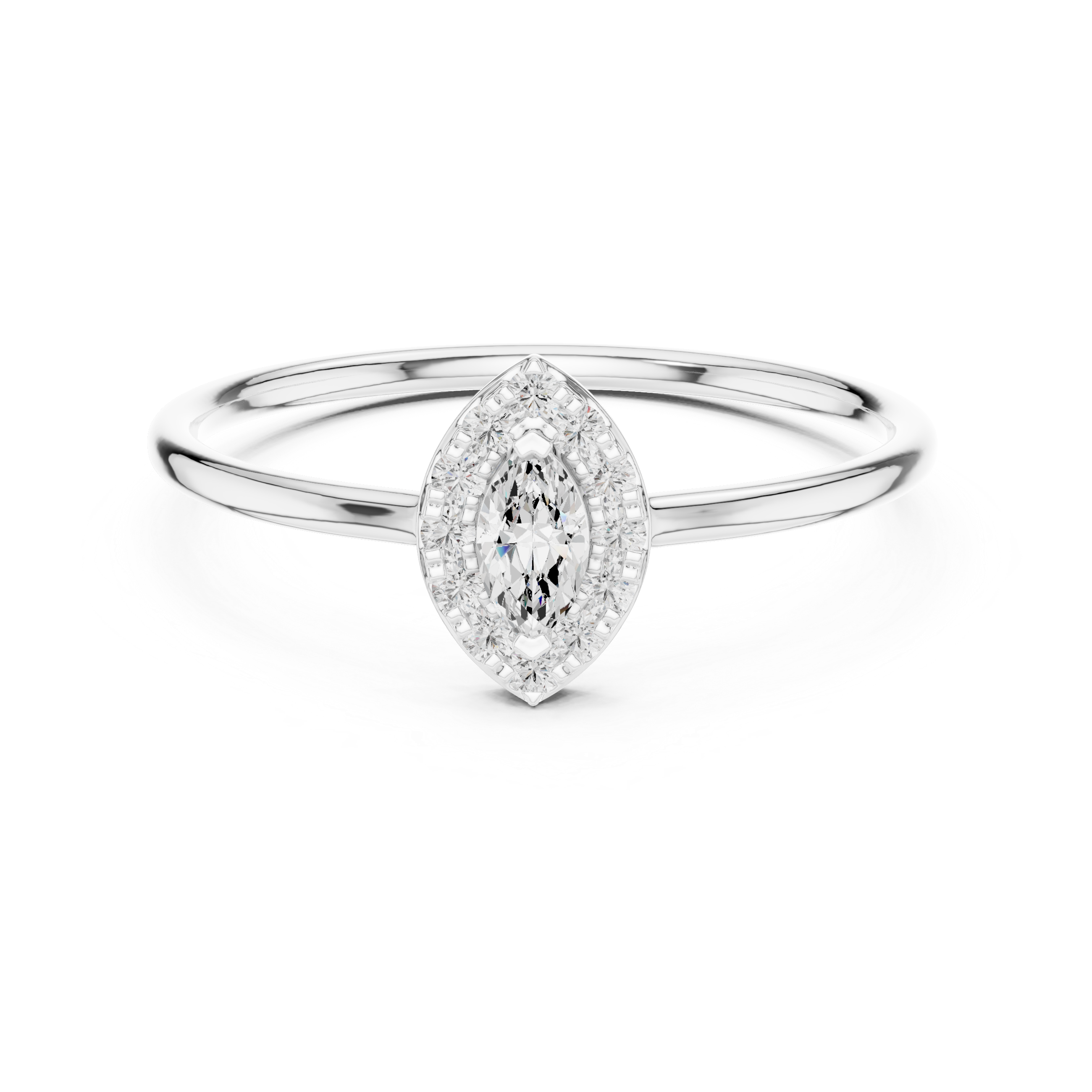 Petite Marquise Halo Ring