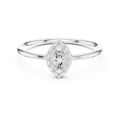 Petite Marquise Halo Ring