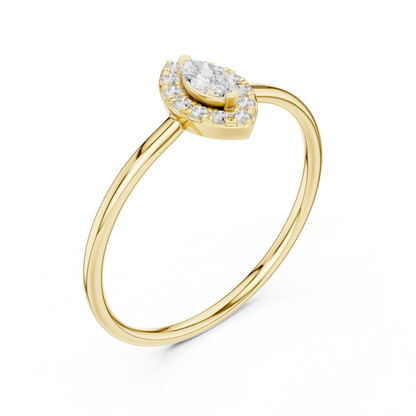 Petite Marquise Halo Ring