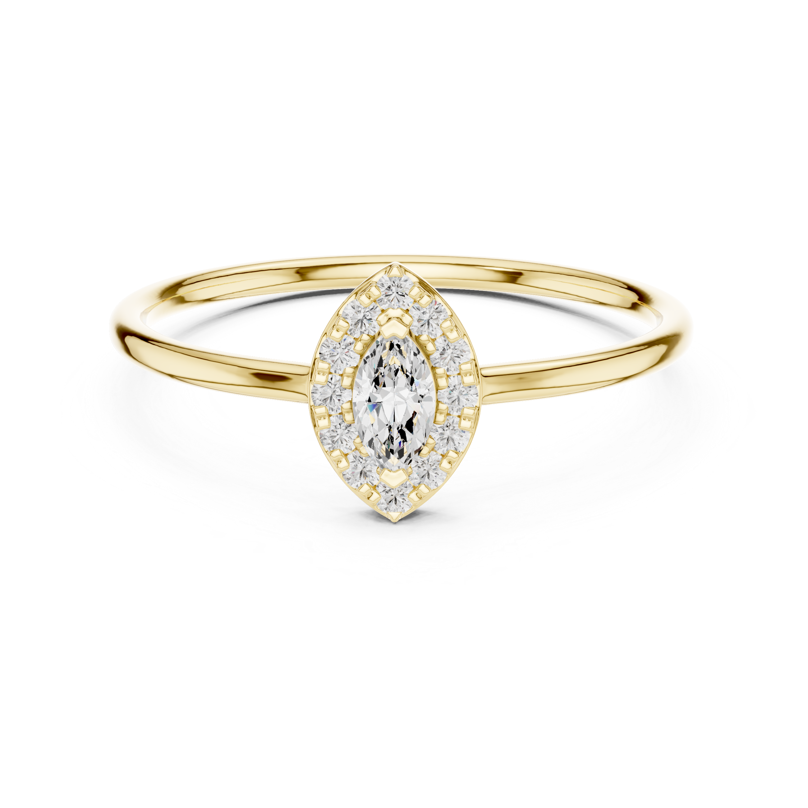 Petite Marquise Halo Ring
