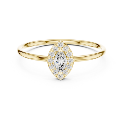 Petite Marquise Halo Ring