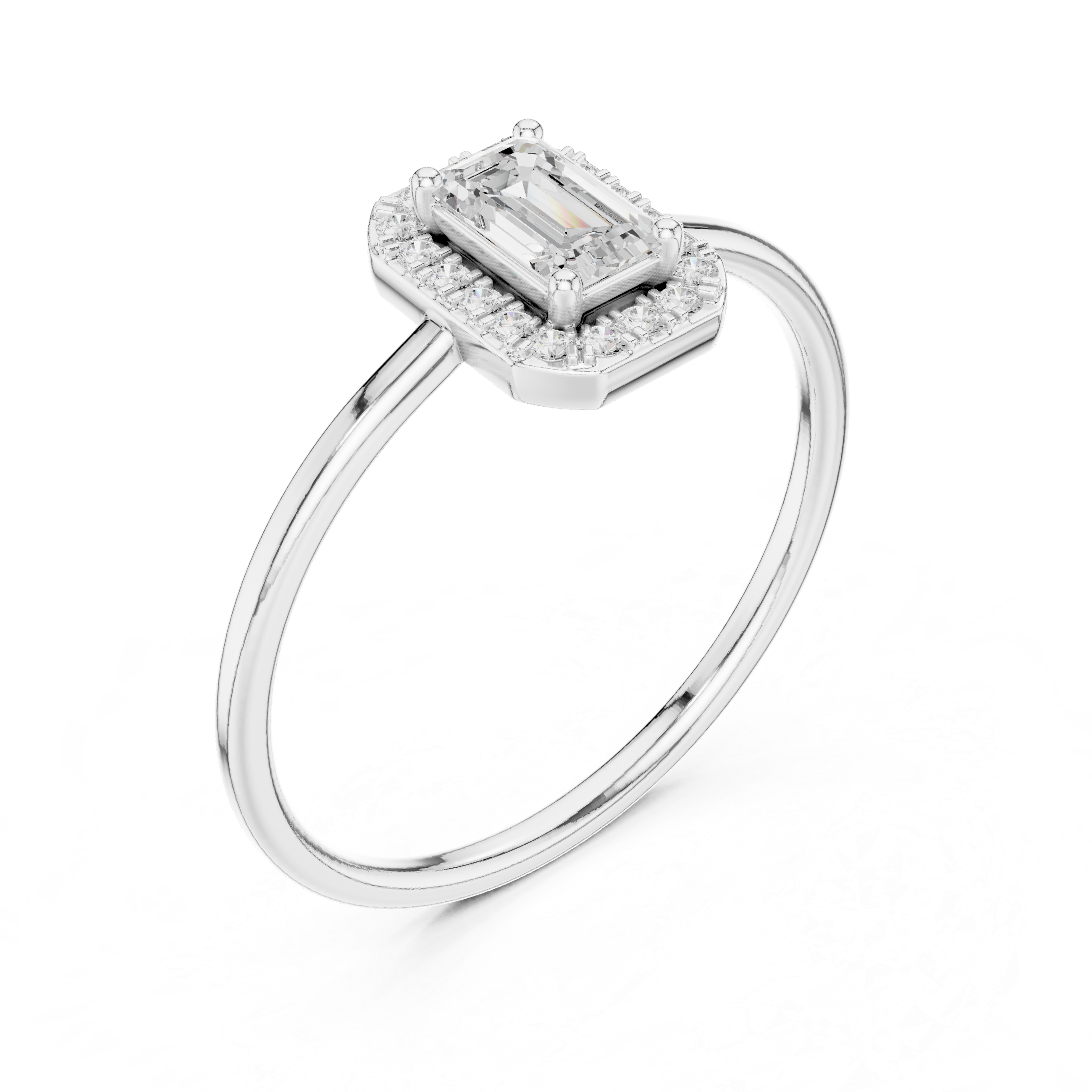 Classic Emerald Cut Halo Ring