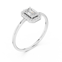Classic Emerald Cut Halo Ring