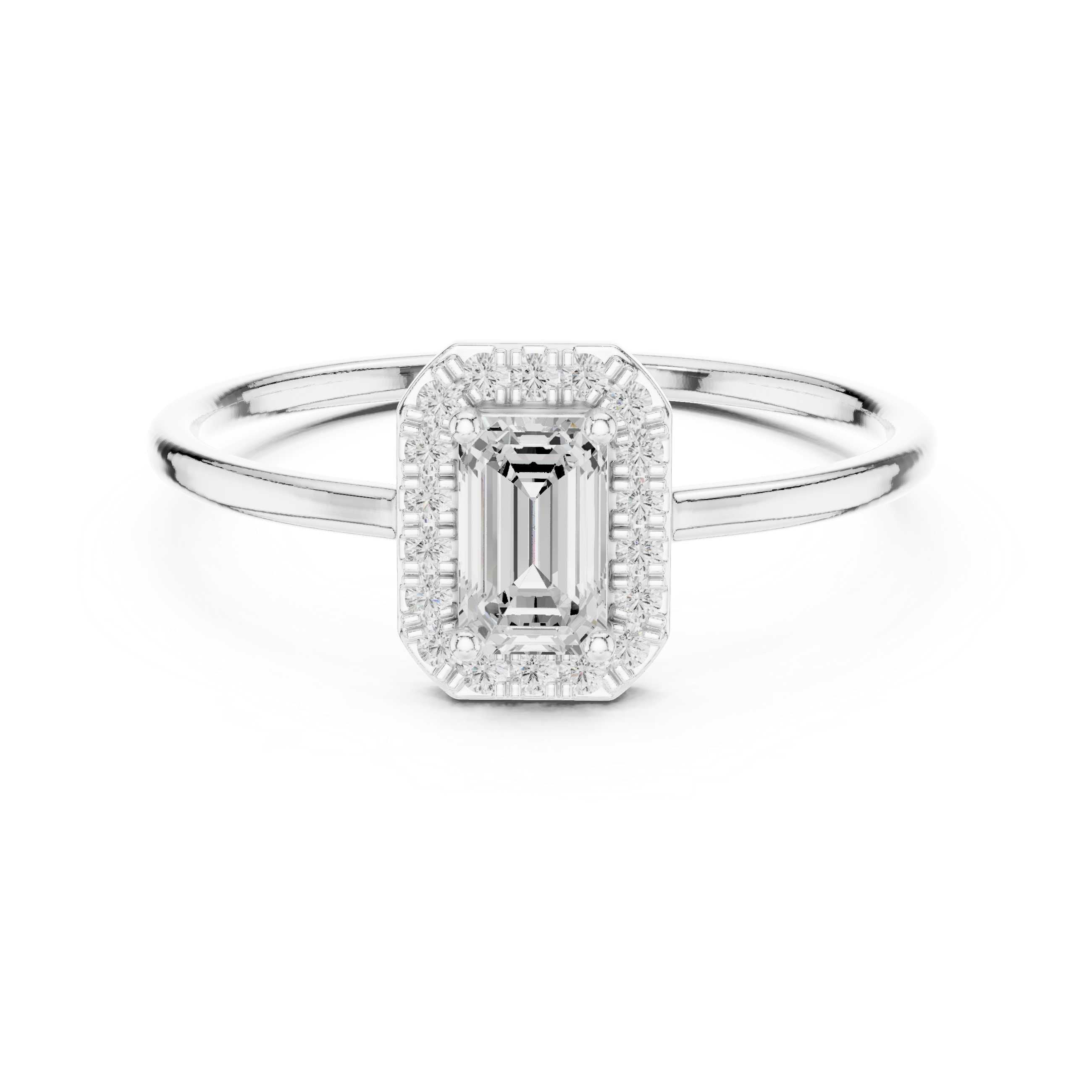 Classic Emerald Cut Halo Ring