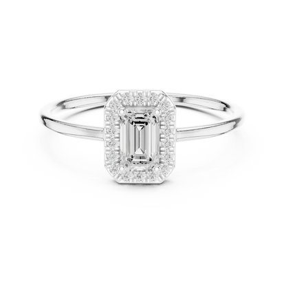 Classic Emerald Cut Halo Ring