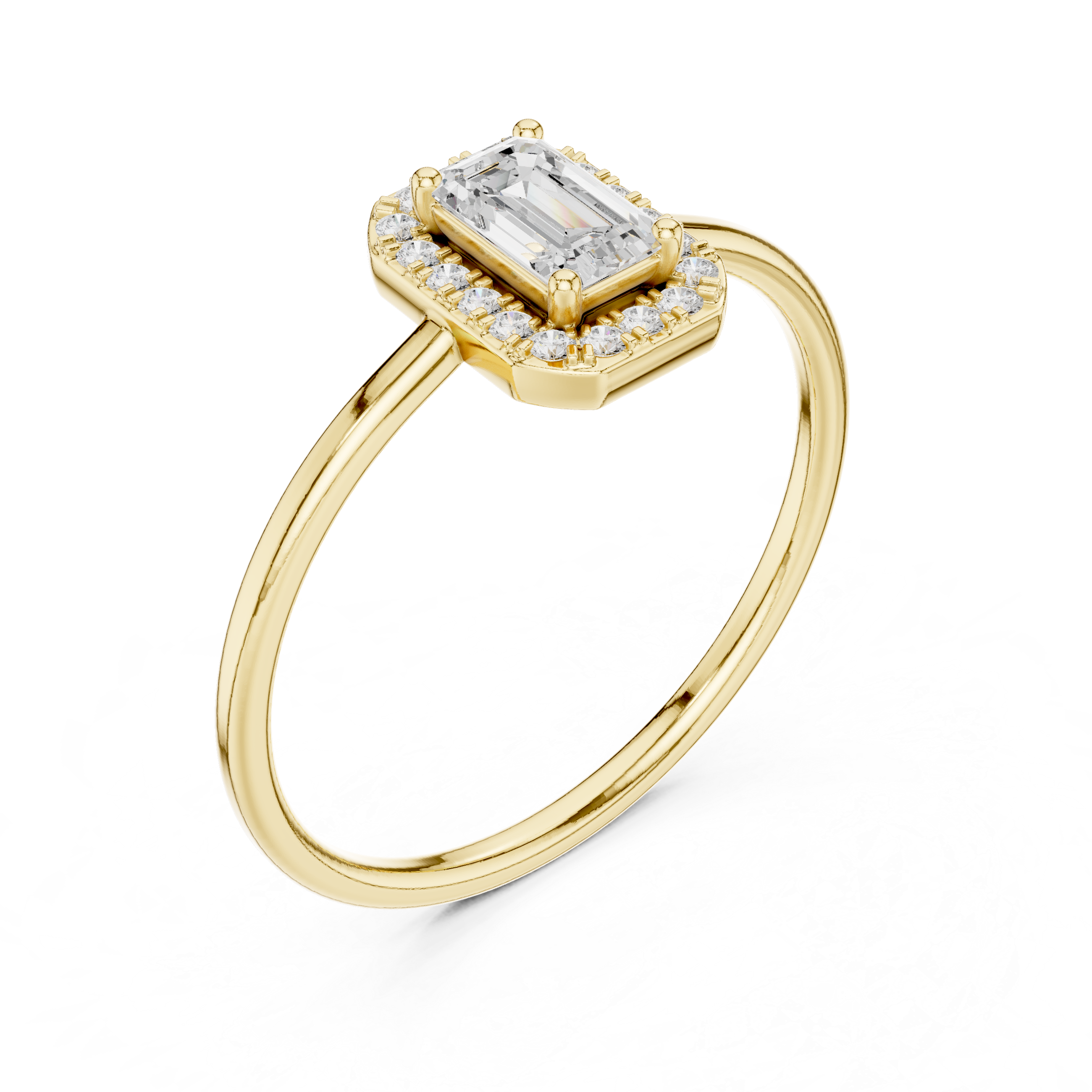 Classic Emerald Cut Halo Ring