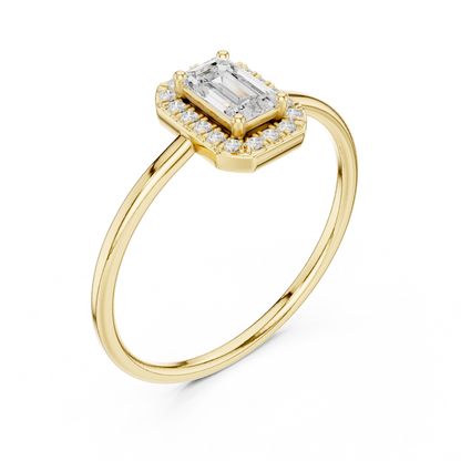 Classic Emerald Cut Halo Ring