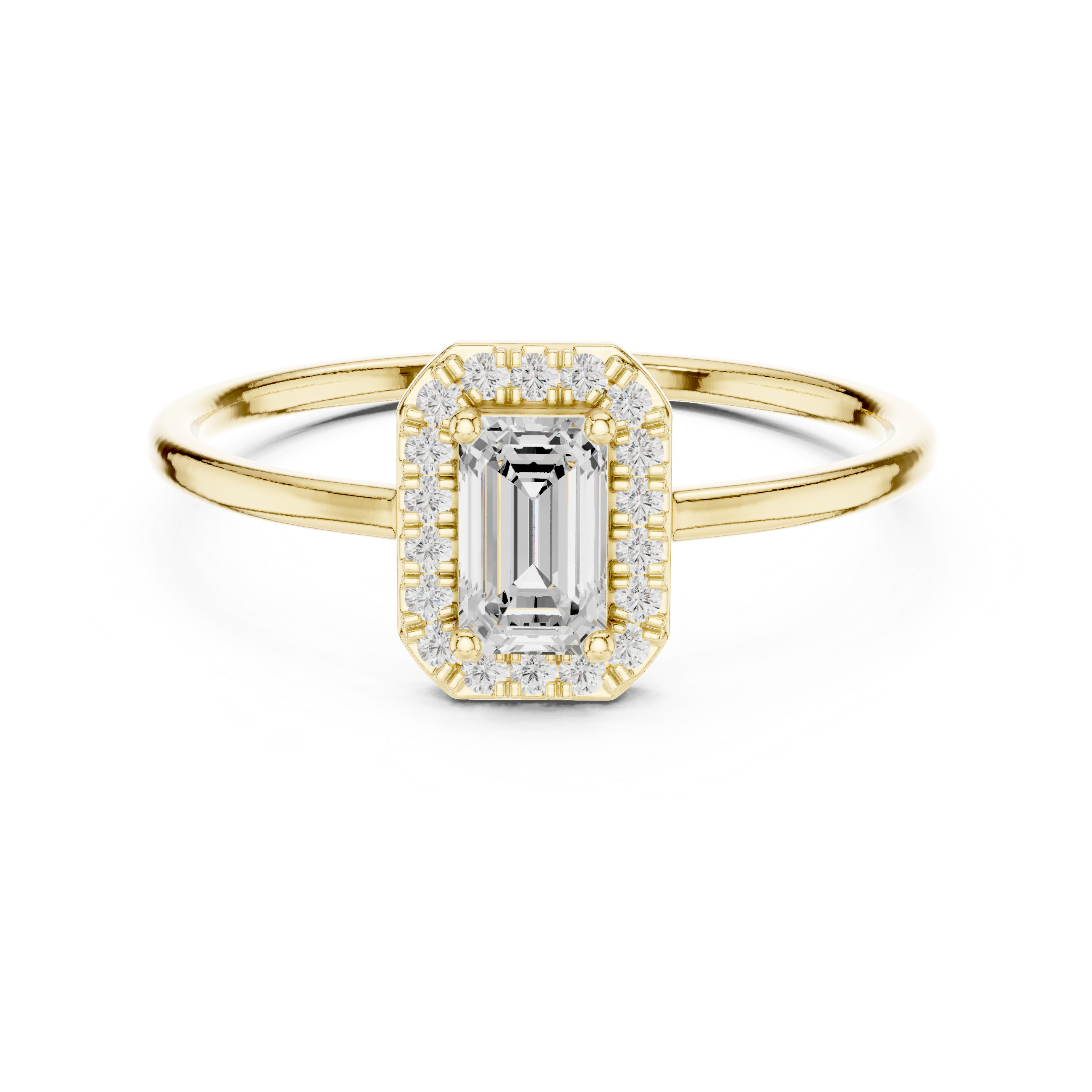 Classic Emerald Cut Halo Ring