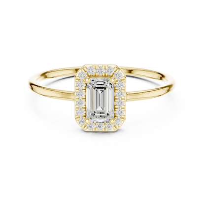 Classic Emerald Cut Halo Ring