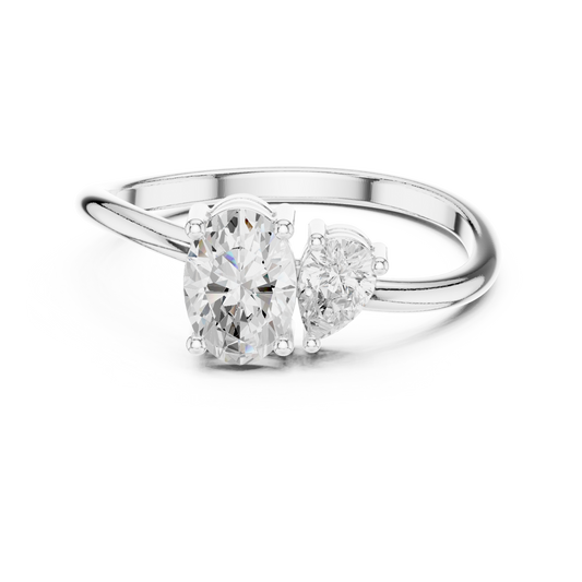 Oval & Pear Cut Toi Et Moi Bypass Ring