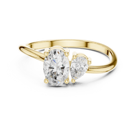 Oval & Pear Cut Toi Et Moi Bypass Ring