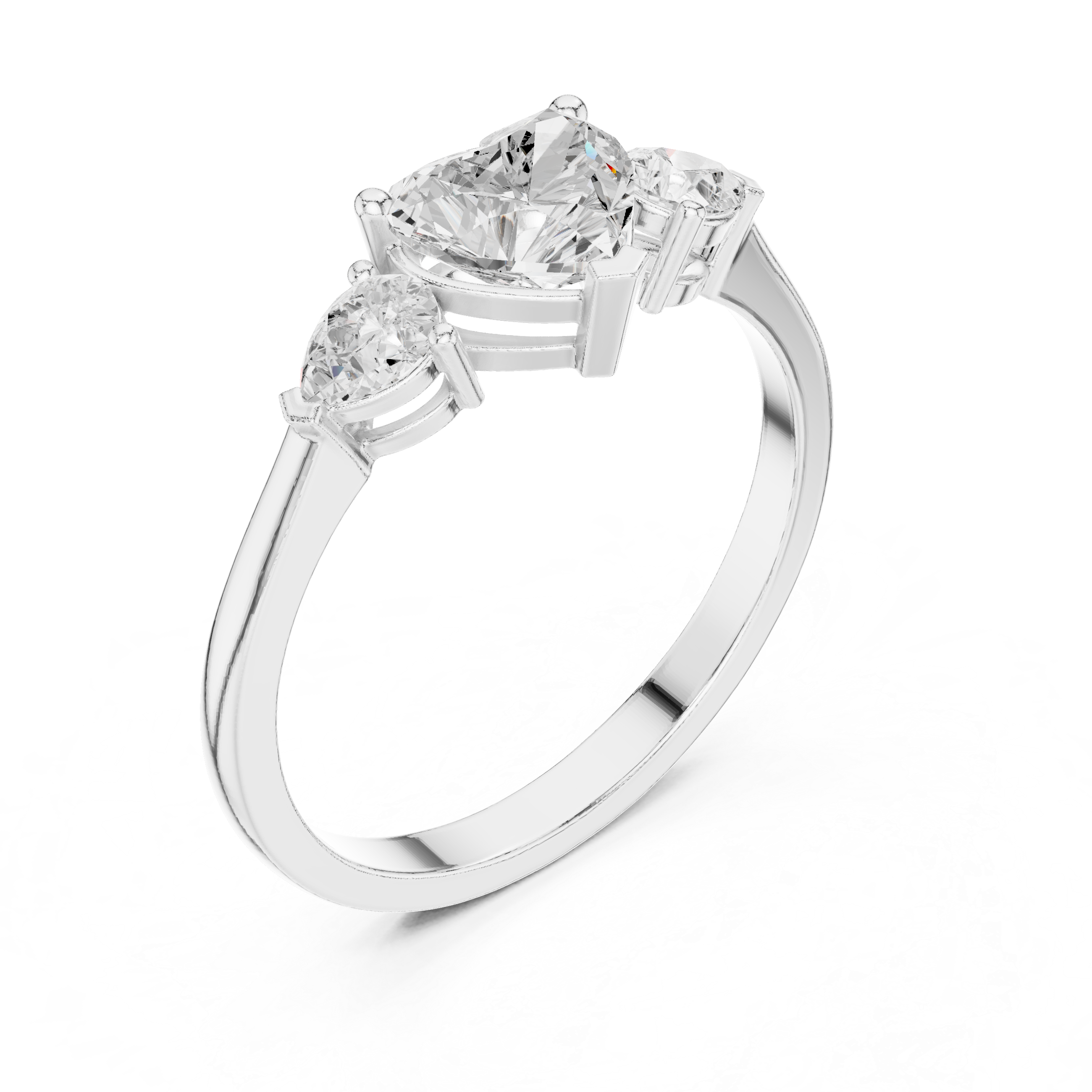 Heart Cut Three-Stone Engagement Ring