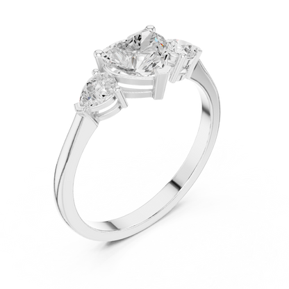 Heart Cut Three-Stone Engagement Ring