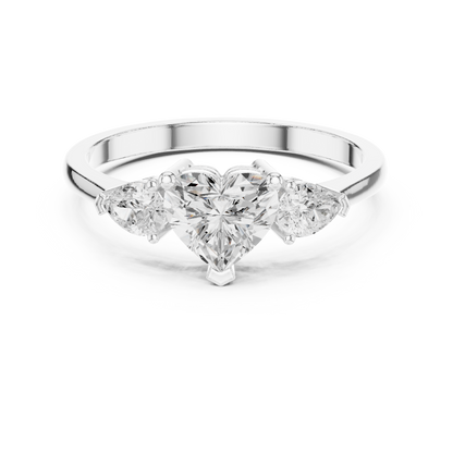 Heart Cut Three-Stone Engagement Ring
