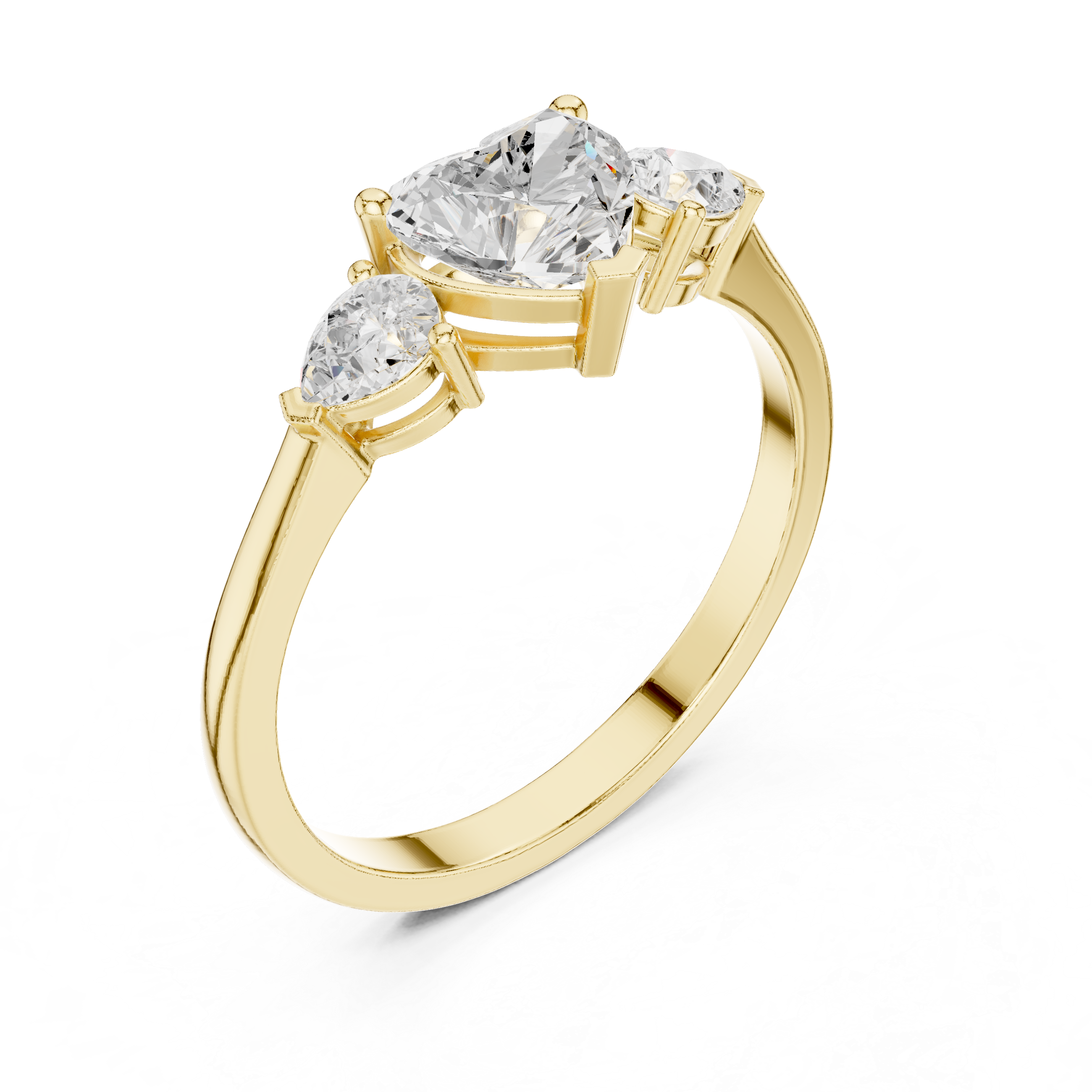 Heart Cut Three-Stone Engagement Ring