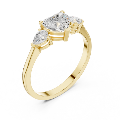 Heart Cut Three-Stone Engagement Ring