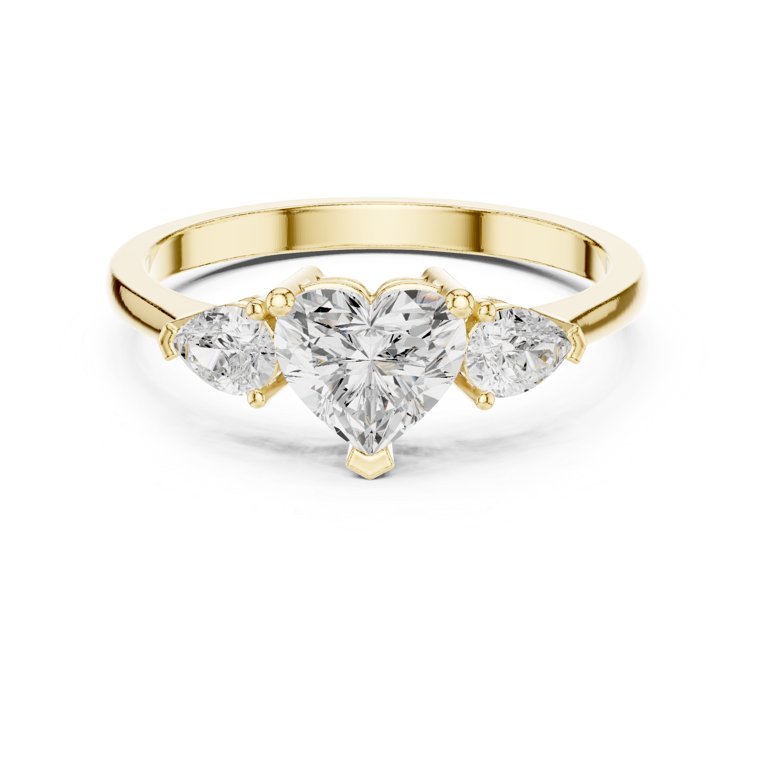 Heart Cut Three-Stone Engagement Ring