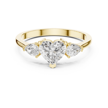 Heart Cut Three-Stone Engagement Ring