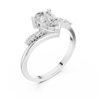 Pear Cut Bypass Engagement Ring