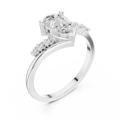 Pear Cut Bypass Engagement Ring