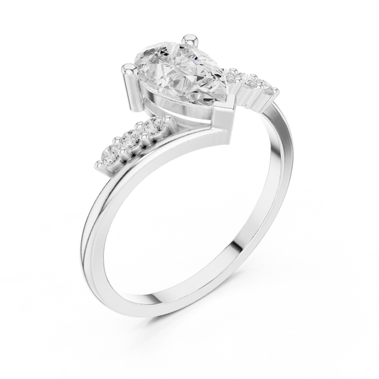 Pear Cut Bypass Engagement Ring