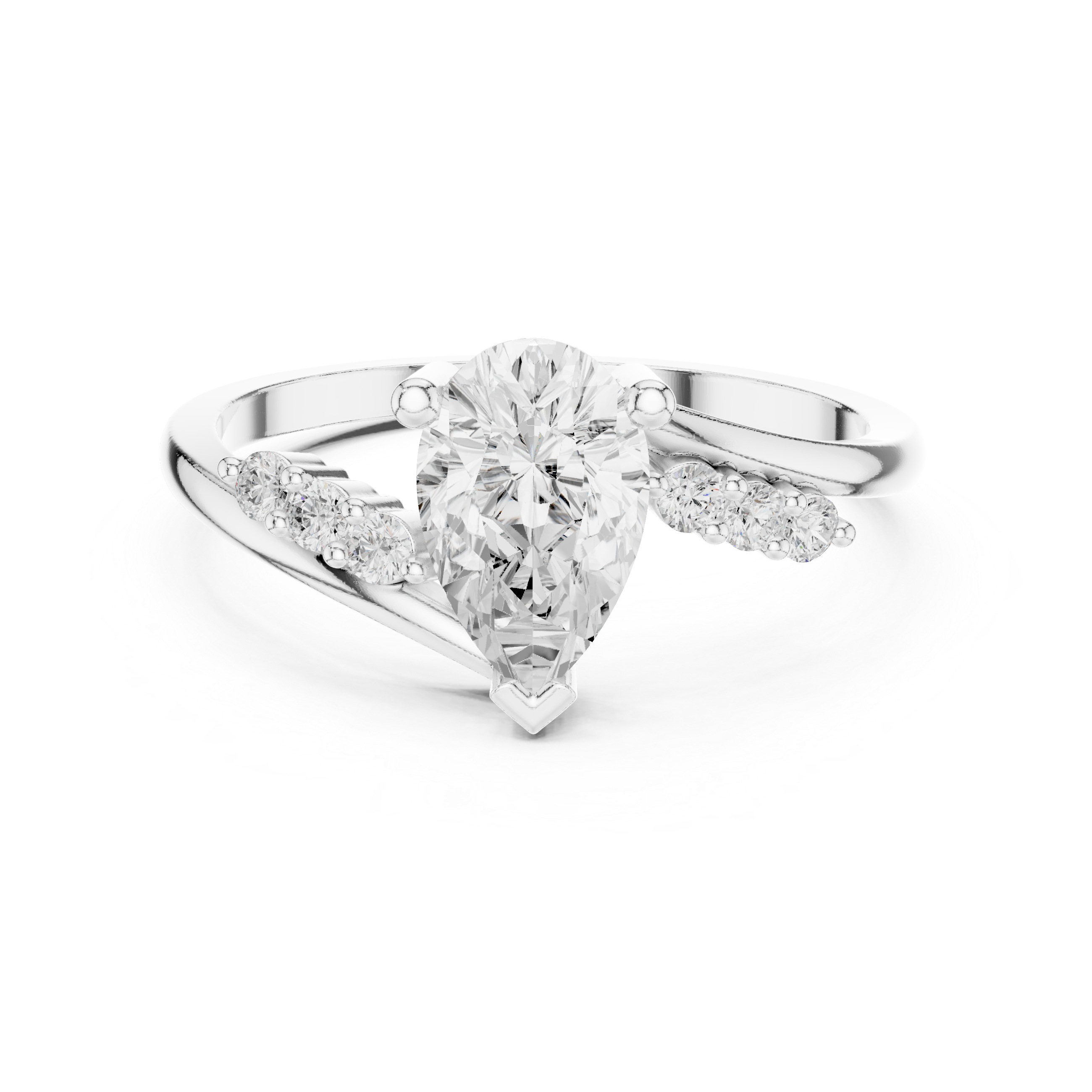 Pear Cut Bypass Engagement Ring