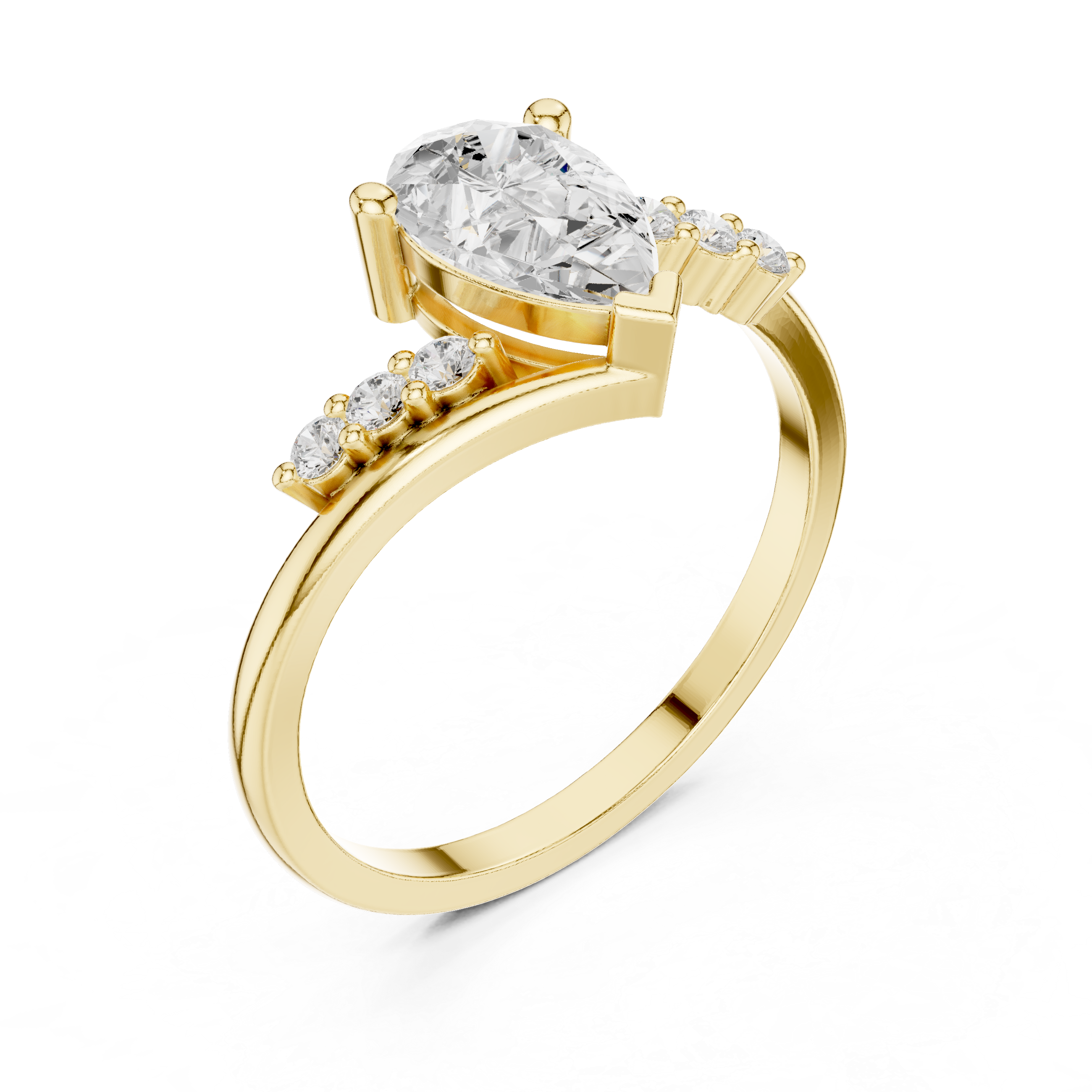 Pear Cut Bypass Engagement Ring