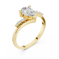 Pear Cut Bypass Engagement Ring