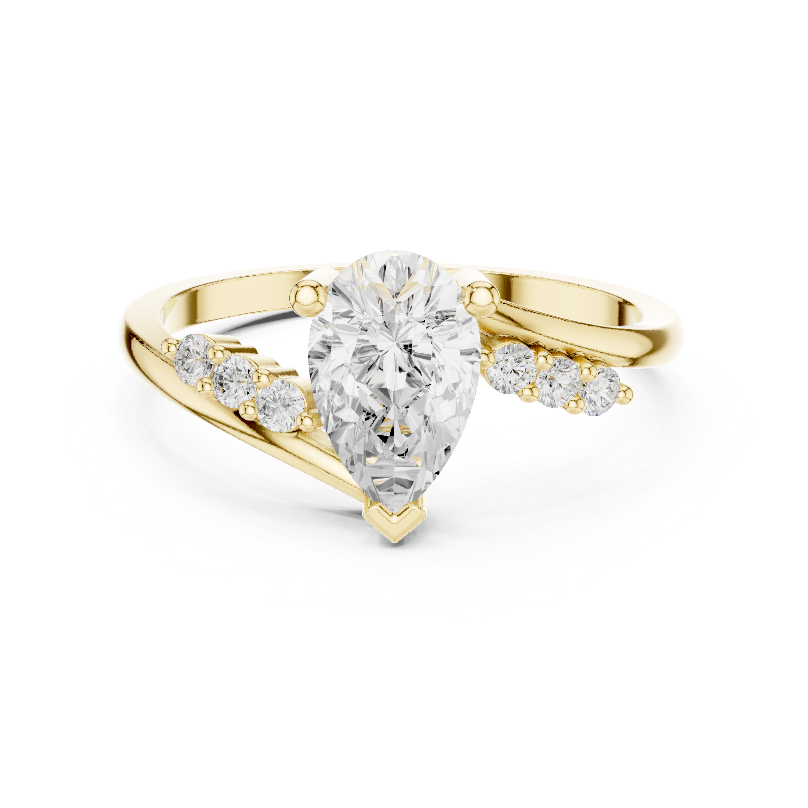 Pear Cut Bypass Engagement Ring