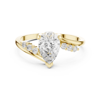 Pear Cut Bypass Engagement Ring
