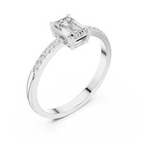Emerald Cut Pavé Engagement Ring
