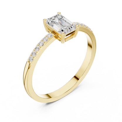 Emerald Cut Pavé Engagement Ring