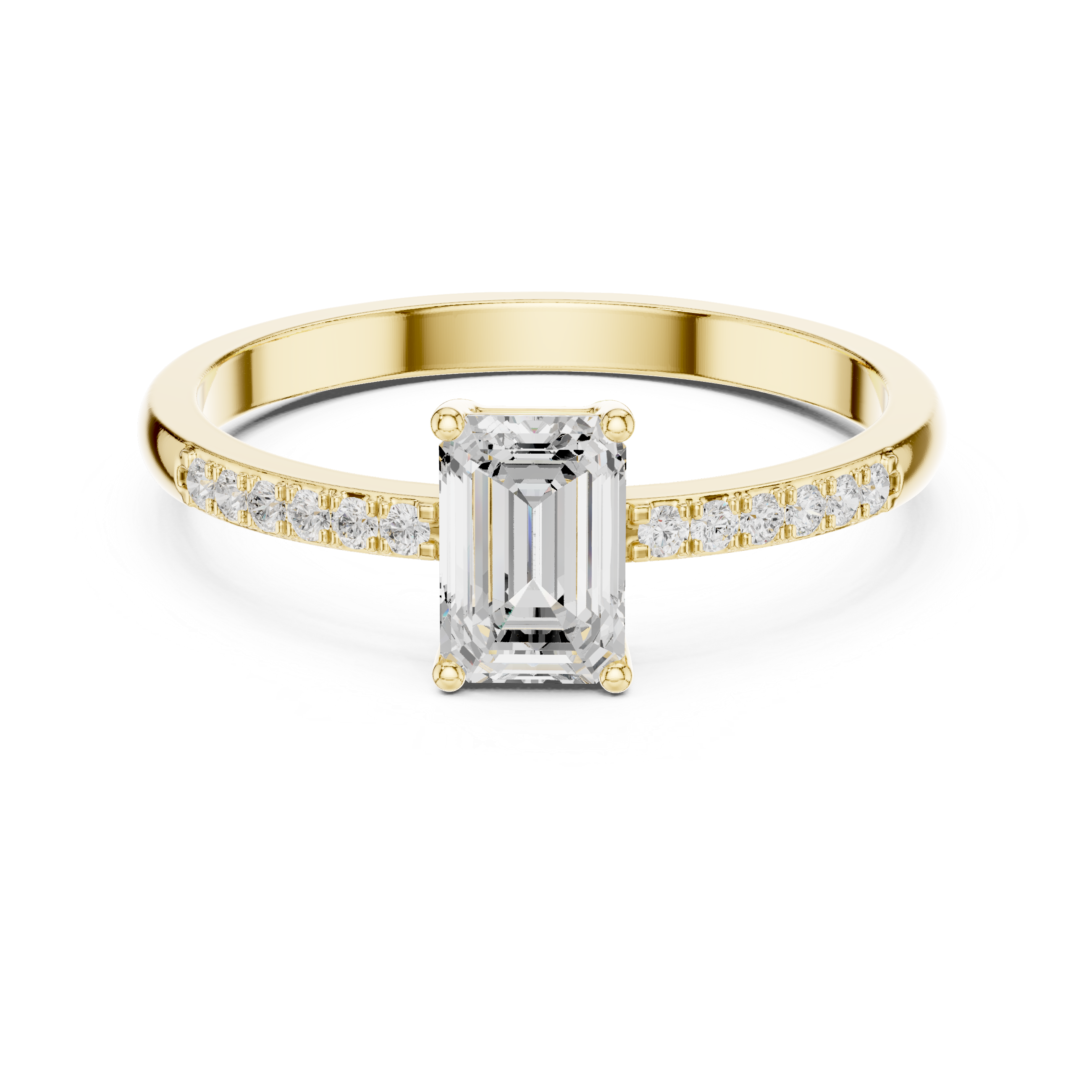 Emerald Cut Pavé Engagement Ring