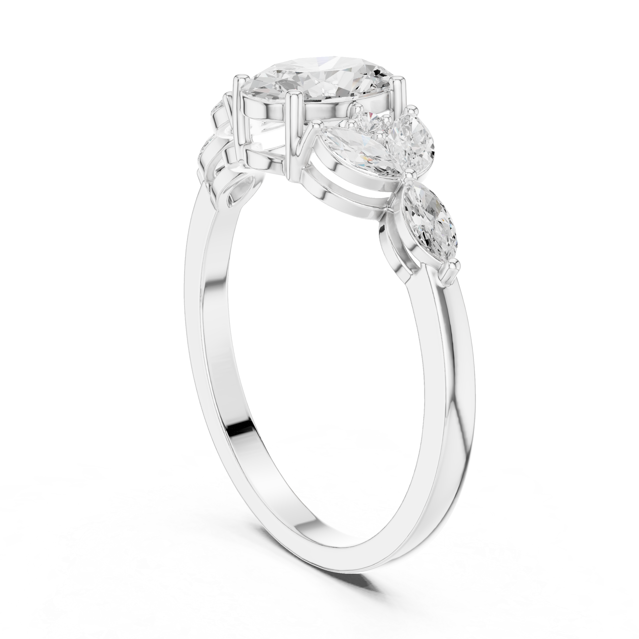 Botanical Oval Diamond Cluster Ring