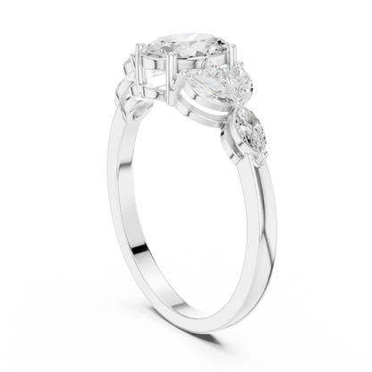 Botanical Oval Diamond Cluster Ring