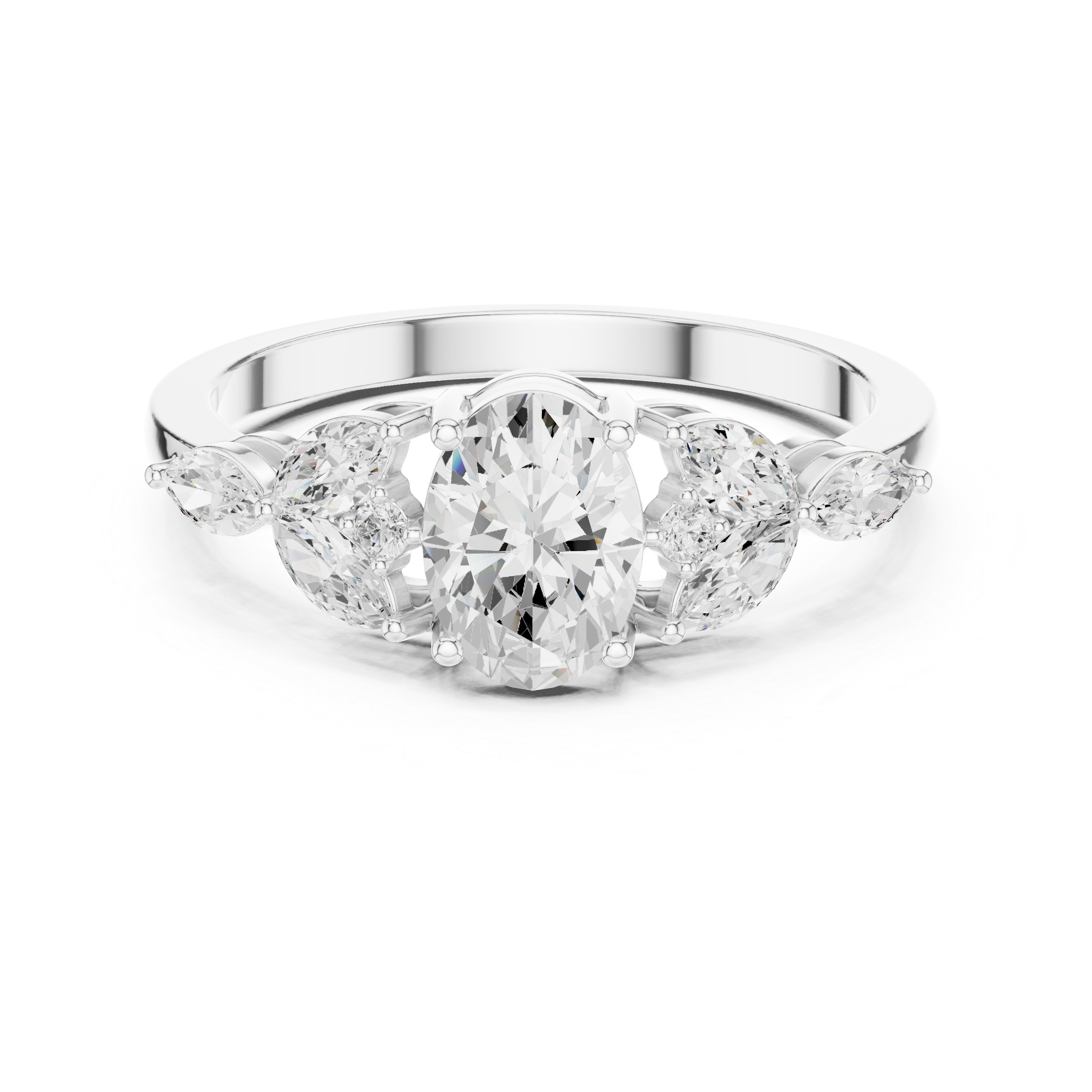 Botanical Oval Diamond Cluster Ring
